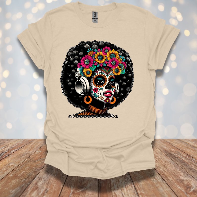 "Afro Sugar Skull Vibes" T-Shirt